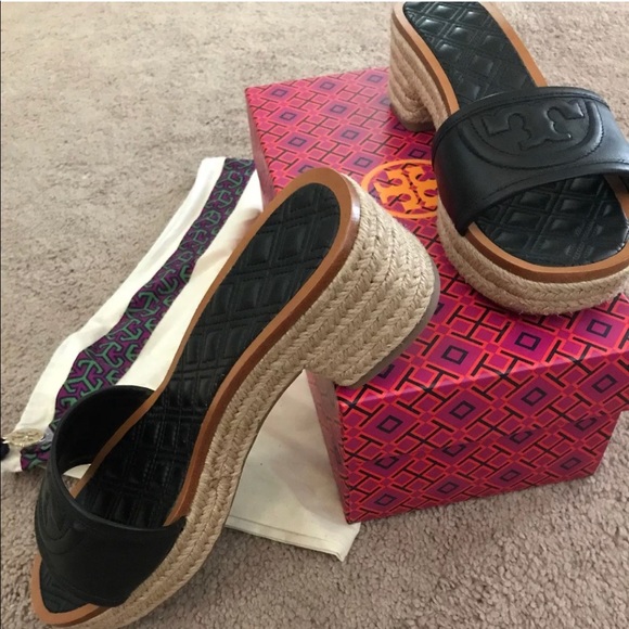 ❌SOLD ON EBAY❌NIB Tory Burch Espadrille Slides - Picture 2 of 3